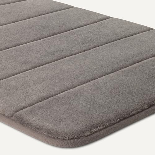 Amazon Basics Memory Foam Bath Mat, 17 x 24 Inch, Non-Slip, Dark Gray