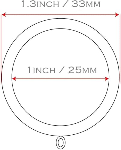 Jocon HD6025Q Pack of 14 Silver Curtain Rings with Eyelets