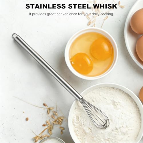 NileHome Mini Stainless Steel Whisk Set - 5 & 7 Inch Kitchen Whisks