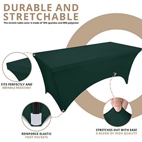 Utopia Kitchen 4FT Hunter Green Spandex Table Cloth - 2 Pack