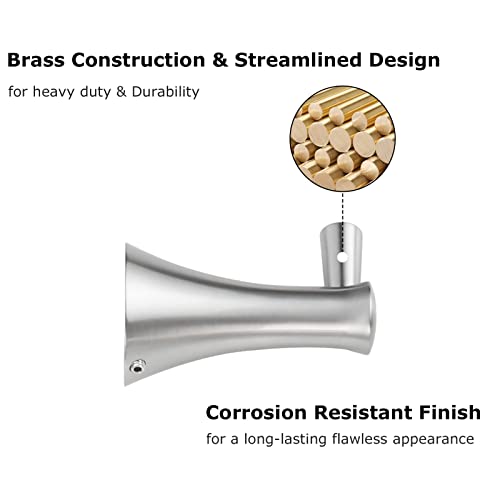 Brushed Nickel Brass Towel Hook - Wall Mounted Bathroom Accessory