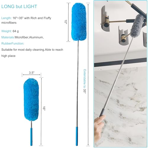 M-jump Extendable Microfiber Duster - 15.7 to 35.5 Inch Bendable Brush