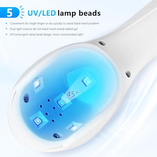 Jodsone Cordless Portable Mini Nail Lamp LED Display Rechargeable