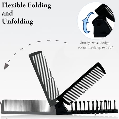 Zoolinn 3PCS Foldable Travel Hair Brush Set - Anti-Static Dual-Headed Compact Comb