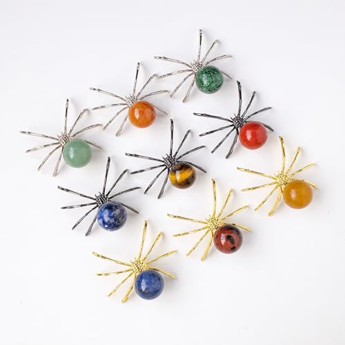 Runyangshi Natural Clear Quartz Spider Statue Ornament 2in