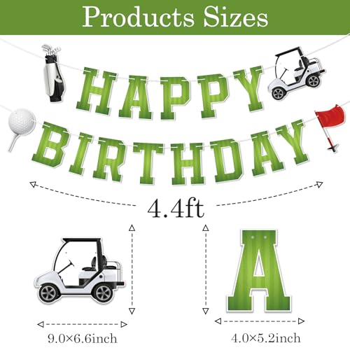 Golf Birthday Banner - Green Sports Theme Party Decoration