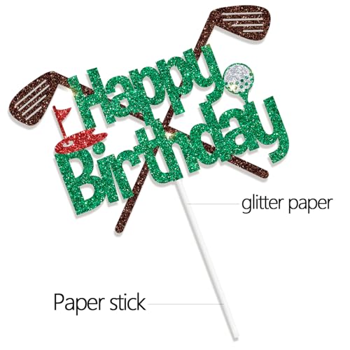 Golf Birthday Cake Topper - Happy Birthday Decor for Golf Lovers