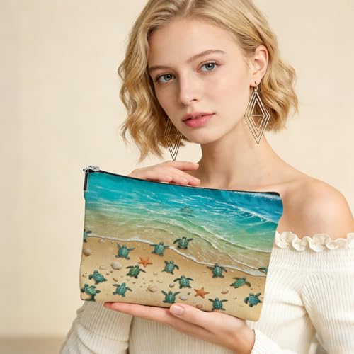 Sea Turtle Waterproof Makeup Bag & Travel Toiletry Zipper Pouch