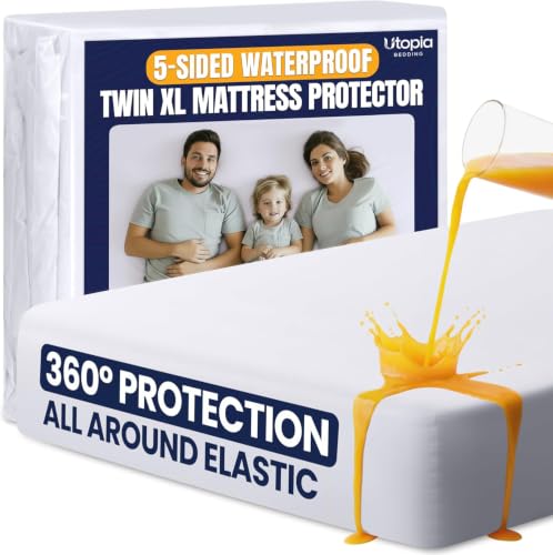Utopia Bedding 5-Sided Waterproof Mattress Protector, Twin XL, 15" Deep