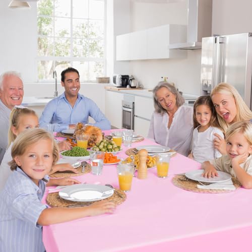 Pink Disposable Plastic Tablecloth 54" x 108" for Parties