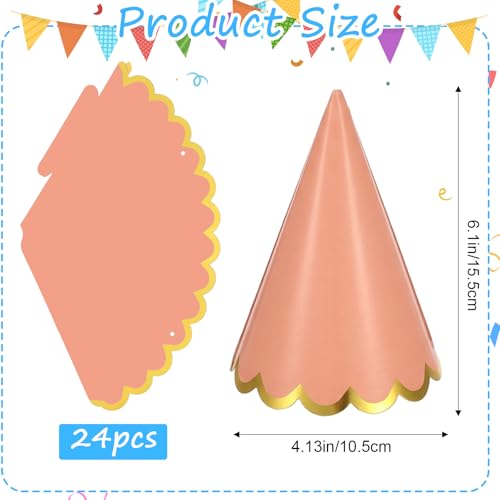 LLOUSSAK 24 Pcs Pastel Birthday Party Hats - Colorful Cone Headwear