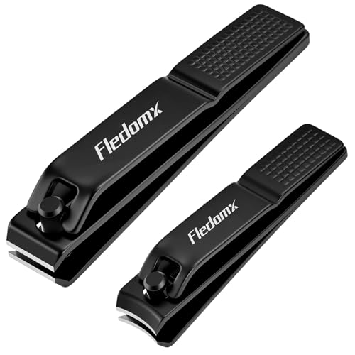 Fledomx Nail Clippers Set, 2-Pack Stainless Steel Fingernail and Toenail Tools