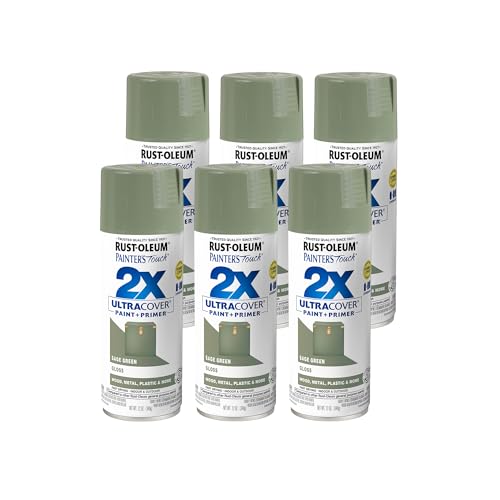 Rust-Oleum Painter's Touch 2X Spray Paint, Gloss Sage Green - 12 oz (Pack of 6)