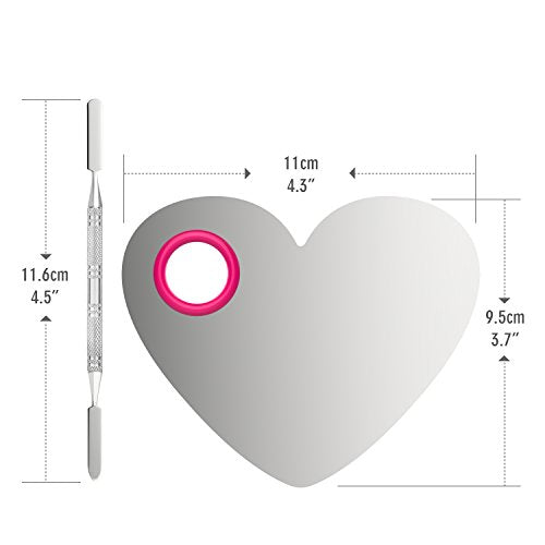 Luxspire Stainless Steel Makeup Mixing Palette with Spatula for Foundation and Cosmetics
