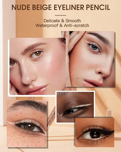 LYSdefeu Nude Beige Gel Eyeliner Pencil Waterproof Waterline Pen