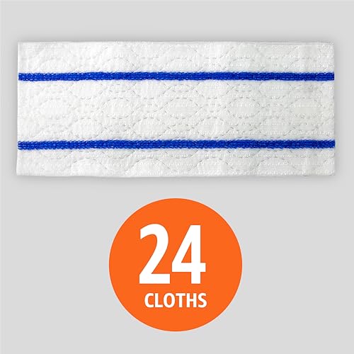Wet Mopping Cloth Refills, Fresh Scent, Low Streak - 24 Count (2 Packs of 12)