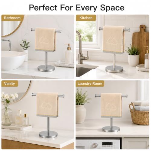 Freestanding Hand Towel Holder Stand, Brushed Nickel - X-silver-1 Pack
