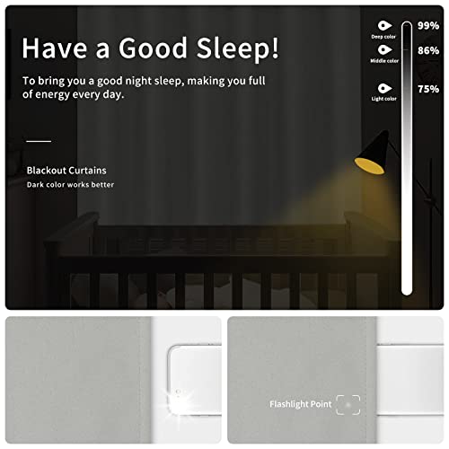 Easy-Going Blackout Curtains - Noise Reduction & Thermal Insulated, 42x54 in, Light Gray, 2 Panels