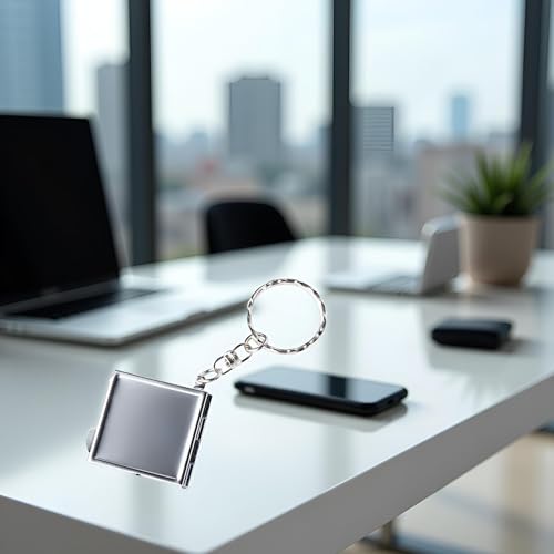 Metal Pocket Compact Mirror Keychain Portable Folding Cosmetic Mirror
