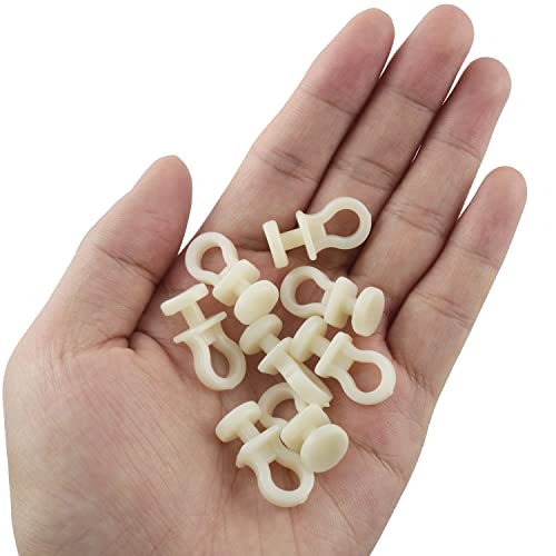 60PCS White Plastic Curtain Track Pulley Hooks for Easy Sliding