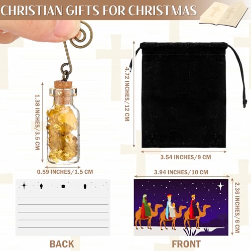 Christmas Nativity Gift Set with 2 Glass Ornaments and Frankincense & Myrrh - Variation of 2