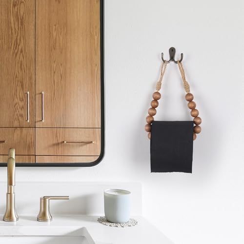 Boho Toilet Paper Holder with Wooden Beads - Coffee Design