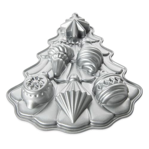 Vintage Ornament Cakelet Pan - Silver, 2 Cup Capacity for Holiday Baking