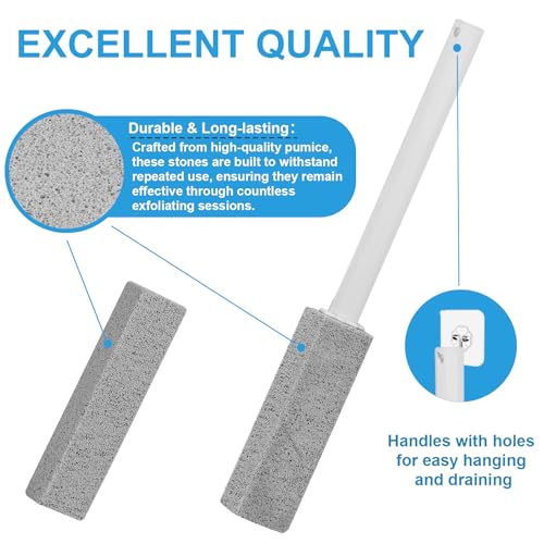Herda 6 Pack Pumice Stone Toilet Bowl Cleaner - Natural Hard Water Stain Remover