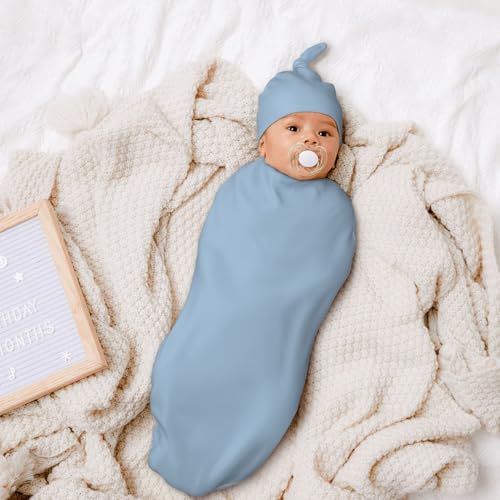 Personalized Baby Swaddle Blanket & Hat Set - Soft Cotton for Newborns