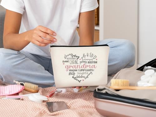 BARPERY Grandma Makeup Bag Positive Affirmations Gift for Mother's Day