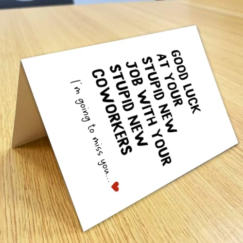 Funny New Job Card BT-215 - Good Luck Farewell Card with Envelope