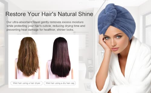 Microfiber Hair Drying Towel Wrap - Quick-Dry Turban for Wet Hair
