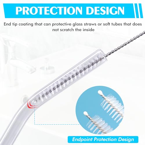 INVODA 12-inch Straw Cleaning Brush Set for Stanley Cups - 12-Pack