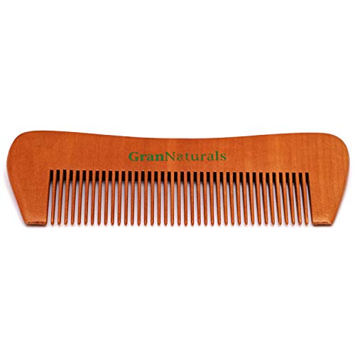 GranNaturals Long Wooden Hair & Beard Comb - Anti-Static Fine Tooth Detangler
