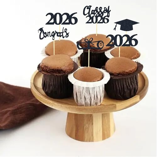 30 Graduation Cupcake Toppers - 2026 Diploma & Cap Picks