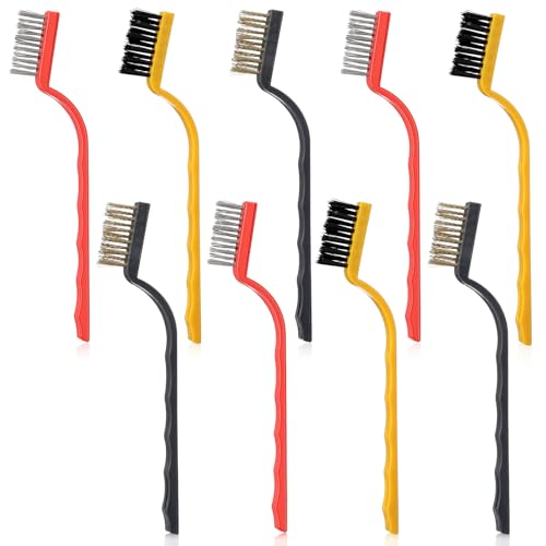9 Pack Mini Nylon Cleaning Brushes - Non-Scratch Kitchen Tool