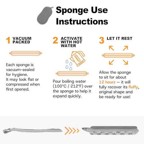 ZTLGE Gray Dual-Sided Non-Scratch Dish Sponges - 12 Pack