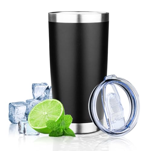 FLIFQI 20oz Stainless Steel Vacuum Insulated Travel Mug - Black
