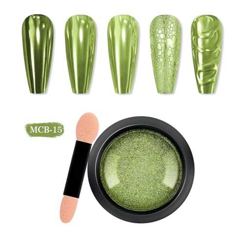 IMGDD Green Metallic Mirror Chrome Nail Powder for Gel Nails