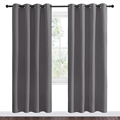 NICETOWN Grey Blackout Curtains 55"W x 78"L 2 Panels for Bedroom - Pack of 2