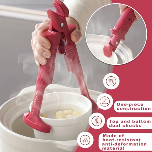 2-in-1 Silicone Anti-Scald Hot Plate Gripper Tongs - Safe & Easy Use