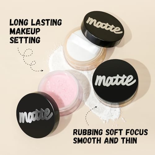 BEUKING Matte Setting Powder Waterproof Face Loose Powder Brown 0.21 oz