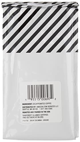 Amazon Fresh Decaf Colombia Ground Coffee, Medium Roast, 12 oz (Pack of 3)