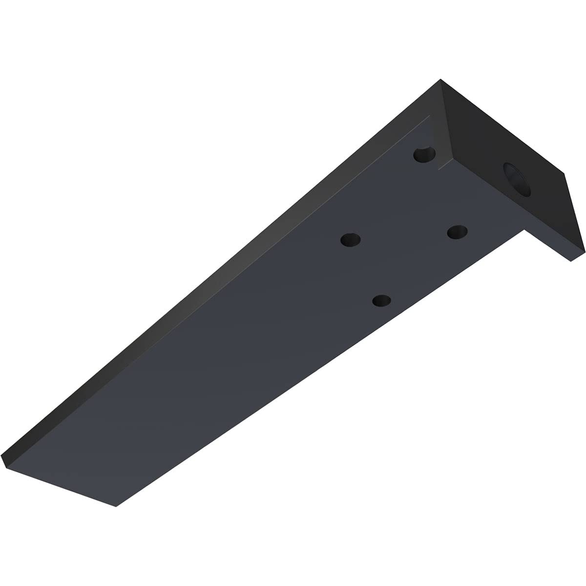 2 1/2"W x 12"D x 1 1/2"H Hidden Floating Steel Heavy Duty Bracket w/Flange, Powder Coated Black