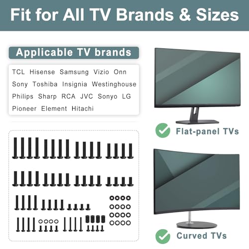 Universal TV Wall Mount Screw Kit with Remote Holder - M4, M5, M6, M8