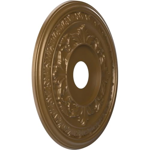 Ekena Millwork 19" PVC Ceiling Medallion in Metallic Champagne Bronze
