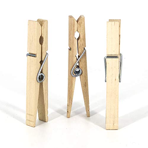 Clorox 30 Pack Rust-Resistant Wooden Clothespins with Spring, Heavy-Duty Non-Slip Laundry Clips