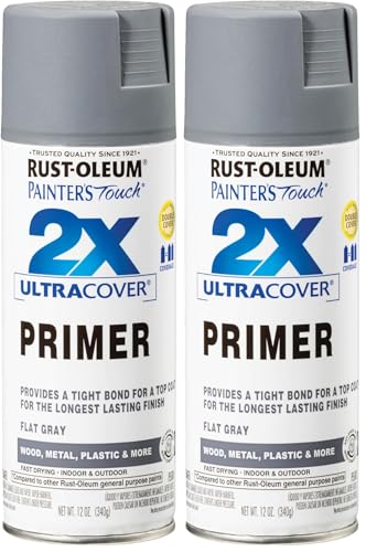Rust-Oleum Painter's Touch 2X Ultra Cover Spray Primer, 12 oz, Flat Gray (Pack of 2)