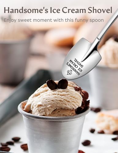 Ice Cream Spoon Gift for Men - Handsome's Ice Cream Shovel - Funny Secret Santa Present for Boyfriend Him