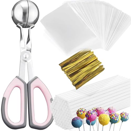 Cake Pop Kit with 100 Sticks, Bags, and Mold Roller - Perfect for Lollipops and Treats